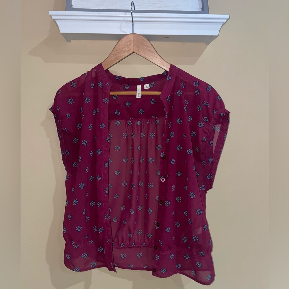 SHEER BUTTON DOWN TOP BY FRENCHI
